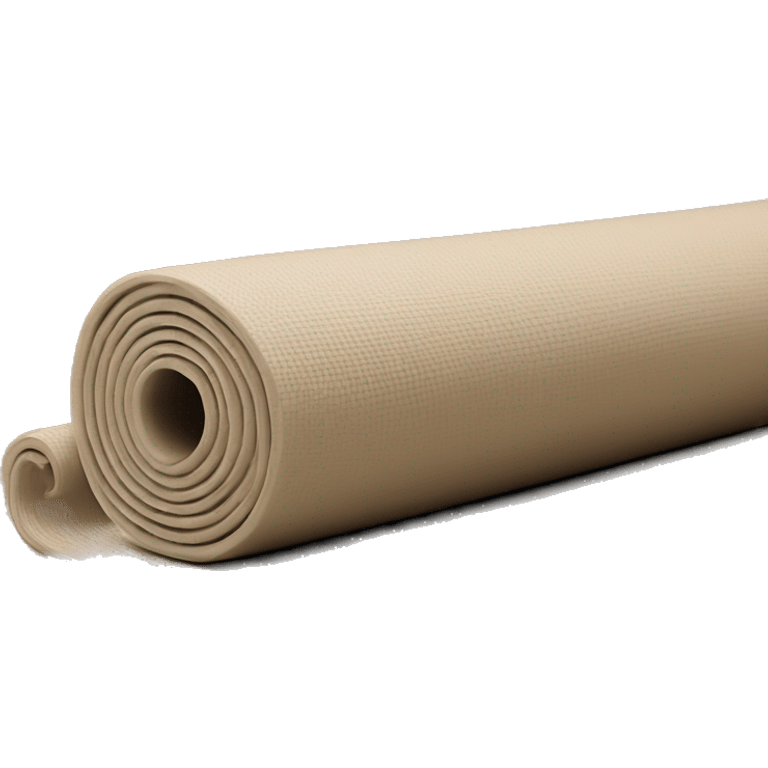 Realistic beige half rolled out yoga mat emoji