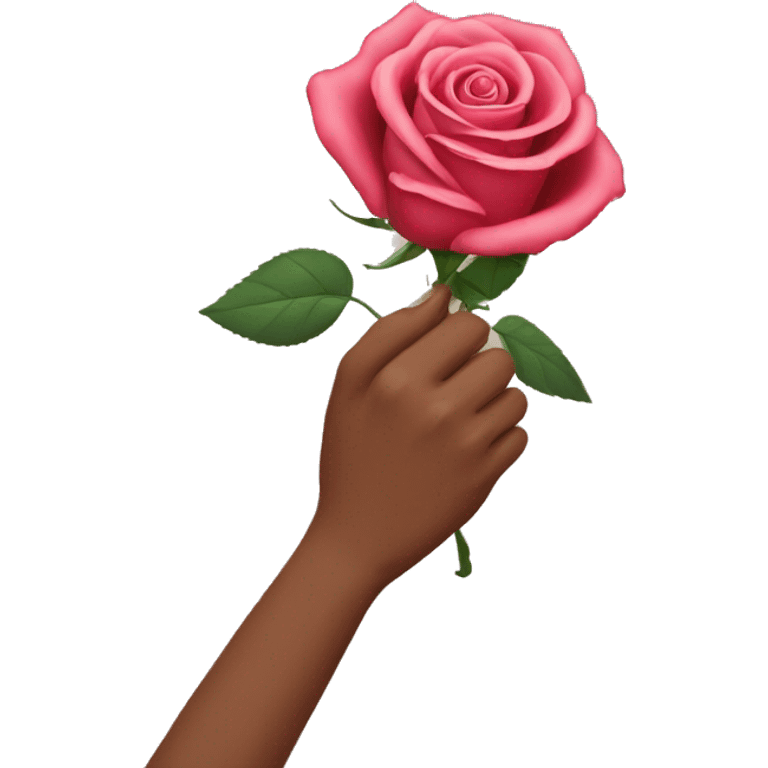 To love a rose with one's hand emoji