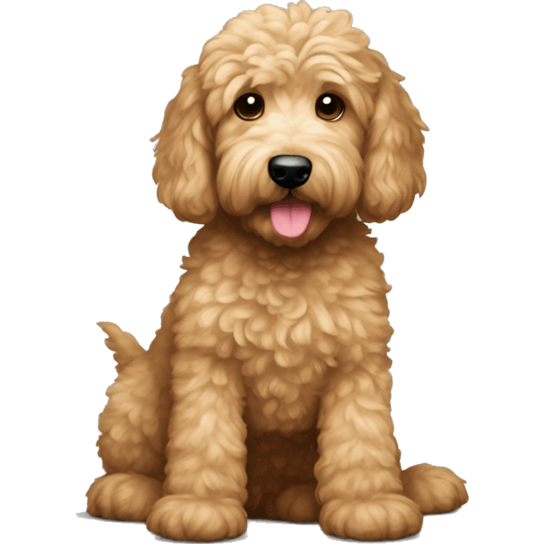 Goldendoodle with sassie face like oh no i am not doing that emoji