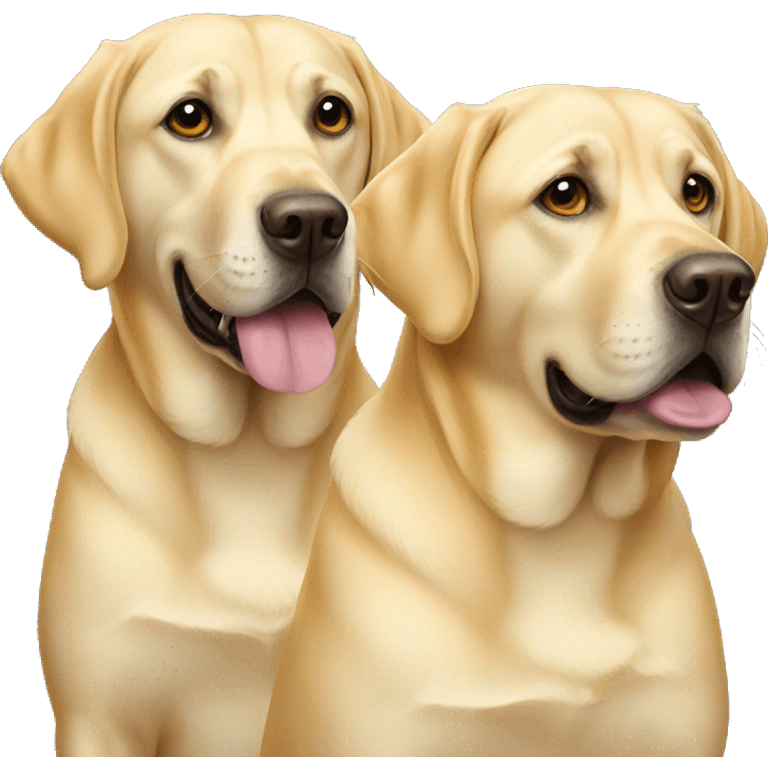 two yellow labradors  emoji