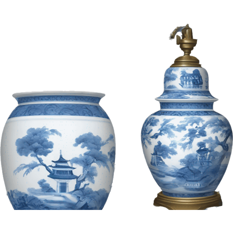 blue and white chinoiserie lamp emoji