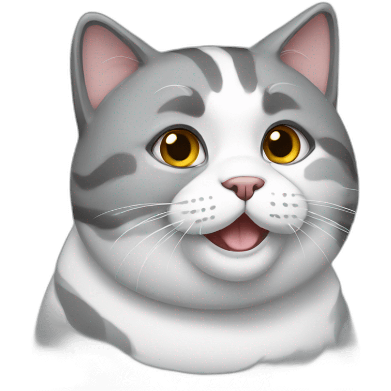 chunky grey and white cat emoji