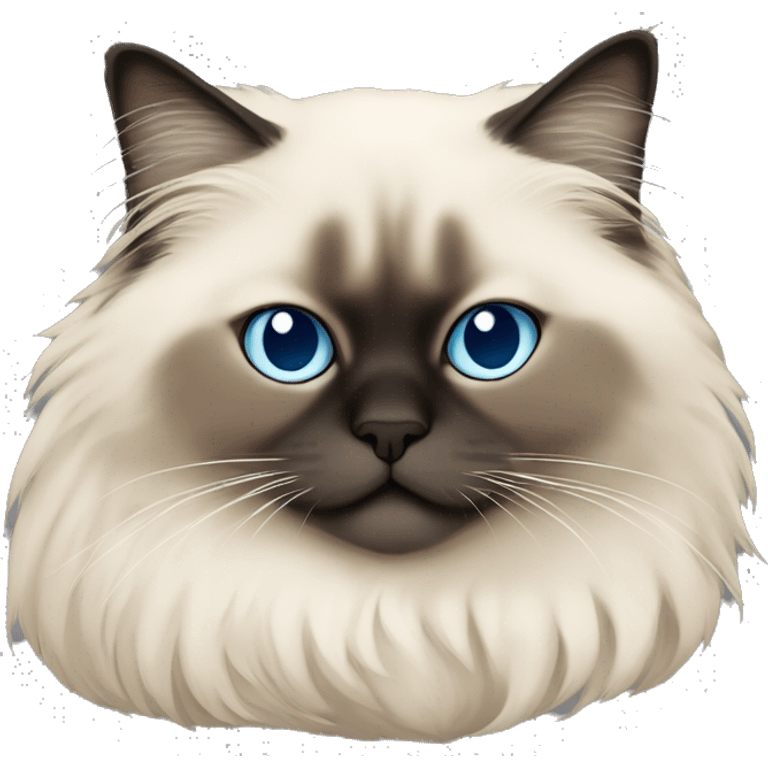 Sleeping himalayan ragdoll cat with full dark face and dark feet emoji