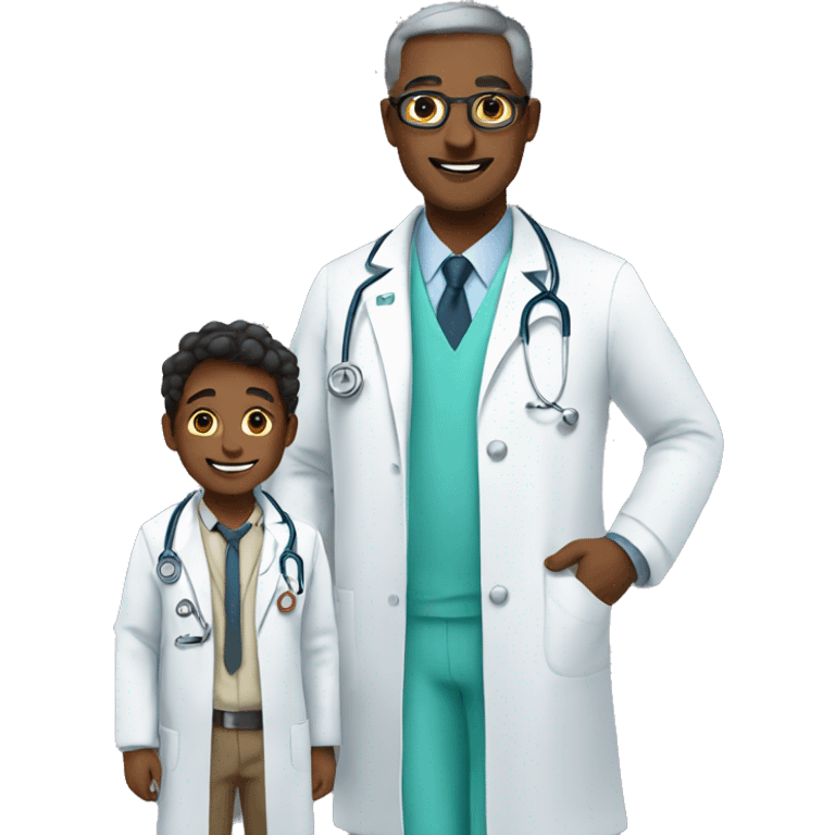 Doctor with his son emoji