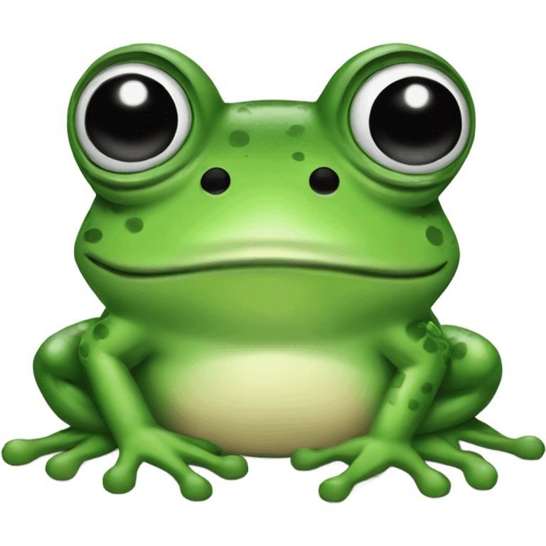 Frog with black hair and black eye shadow emoji