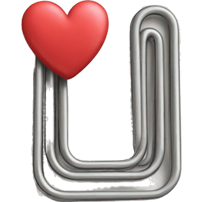 A cute paper clip with a heart emoji