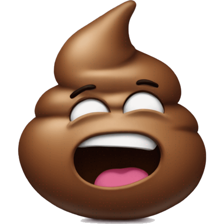 Poop with mad face emoji