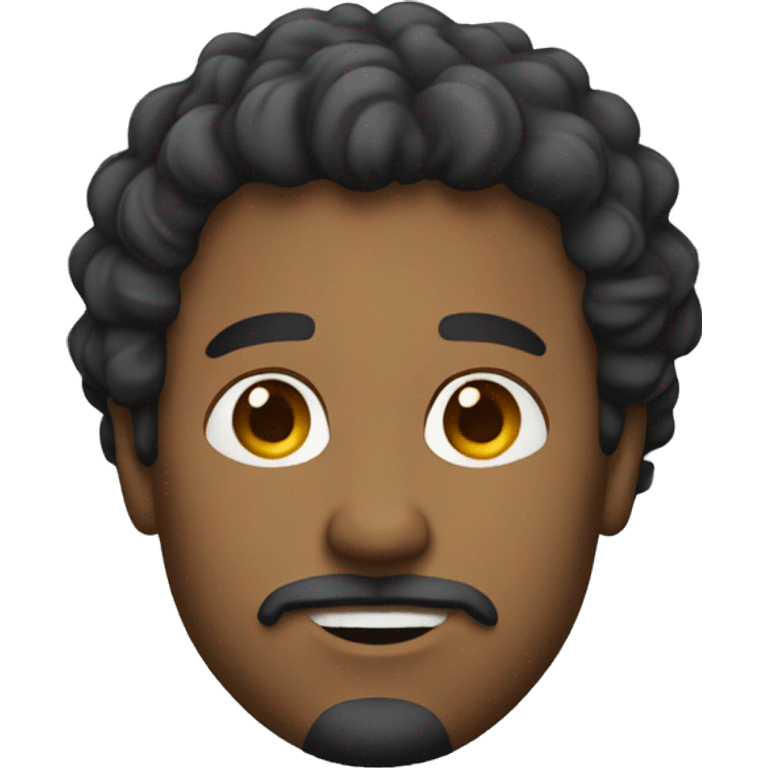 Man with wavy hair and goatee emoji