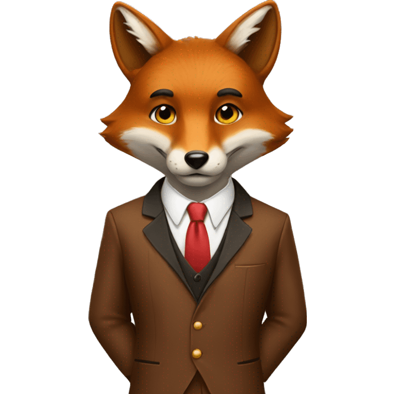 Brown fox dressed as a millionaire  emoji