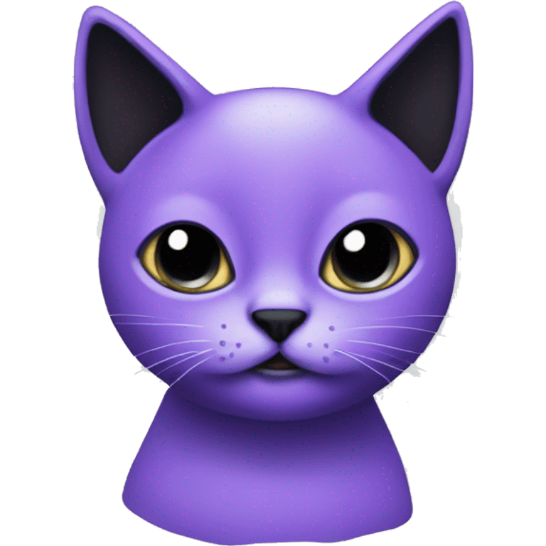 A cute purple cat with black on it emoji