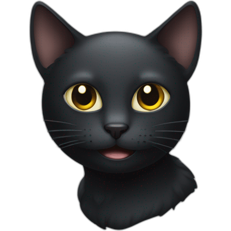 Dark cat with gloriole oder ist head emoji