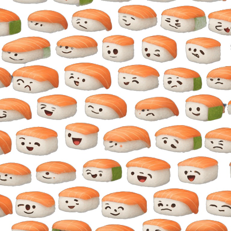 sushi with smile face emoji