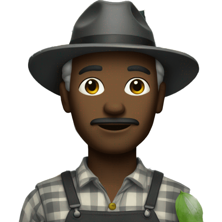 dark farmer with lemons emoji