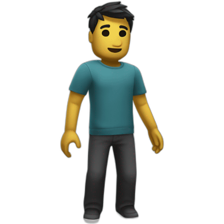 a roblox character standing in T-Pose emoji