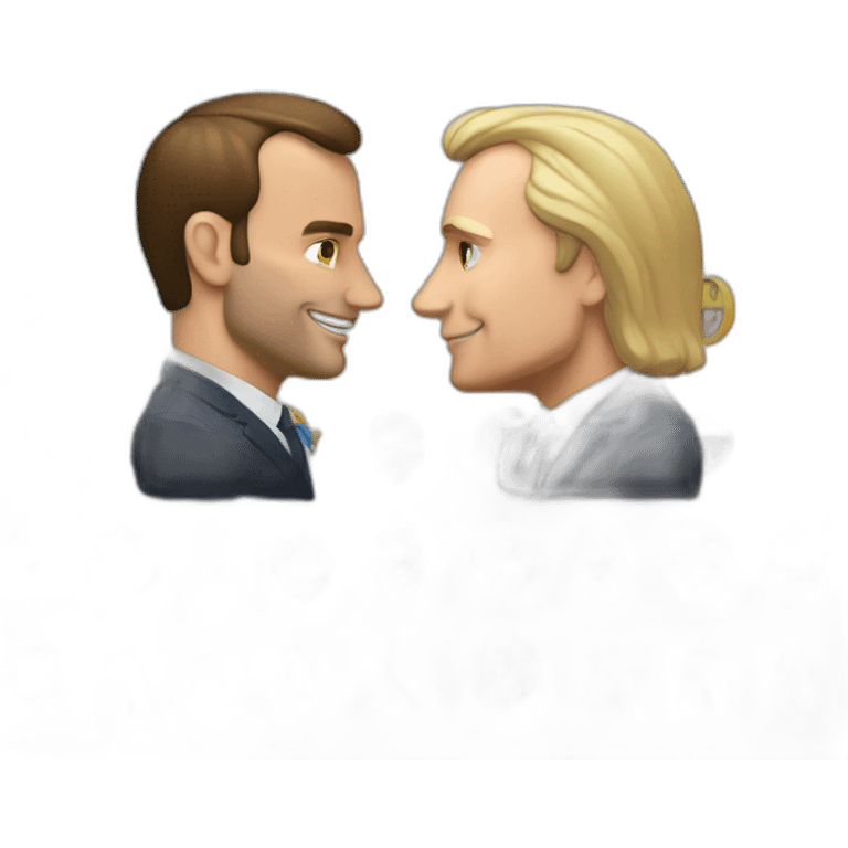 Macron et Poutine amoureux emoji