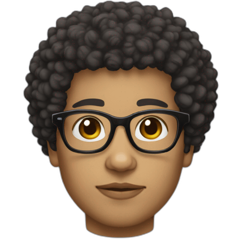 lightskin afro hair glasses emoji