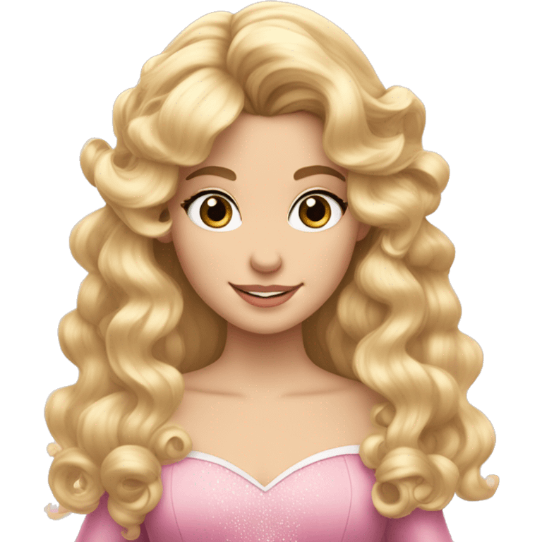 Princess Aurora blonde ringlets and bangs  emoji