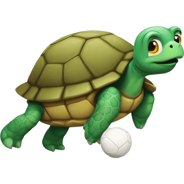 
Turtle with ball in hand emoji