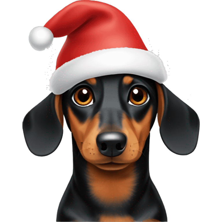 Dachshund christmas hat emoji