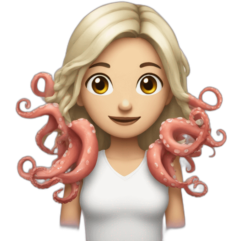 Girl with octopus  emoji