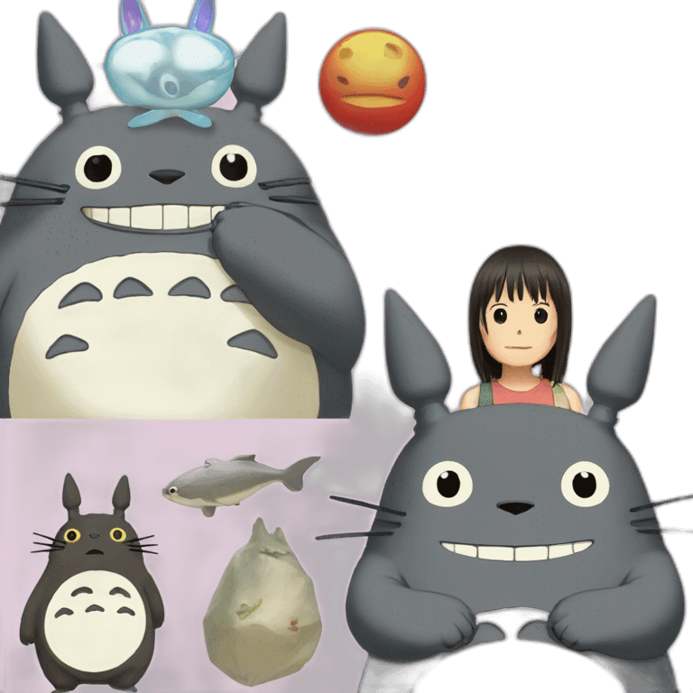 Totoro and Spirited away mix emoji