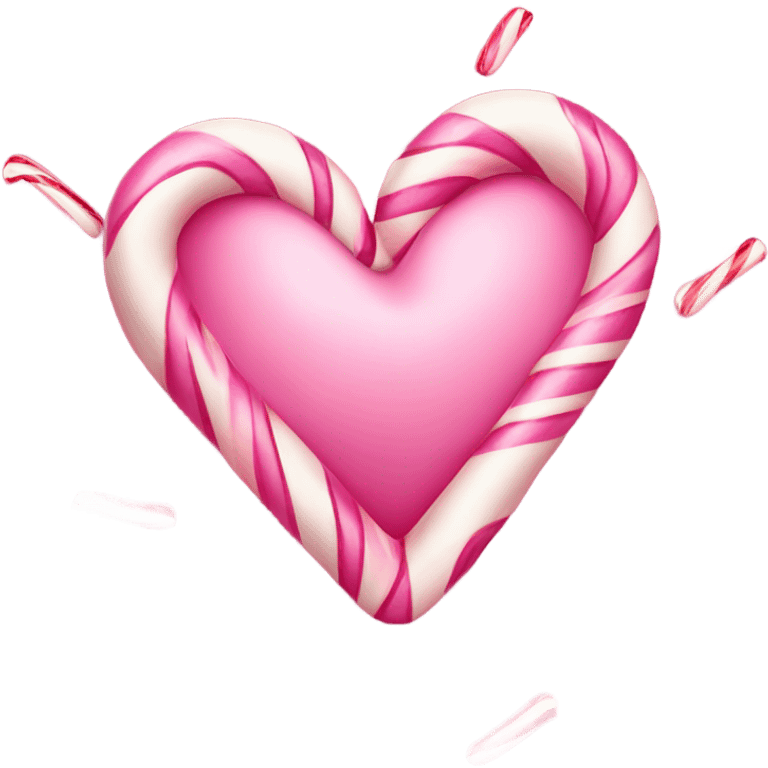 Pink candy cane heart emoji