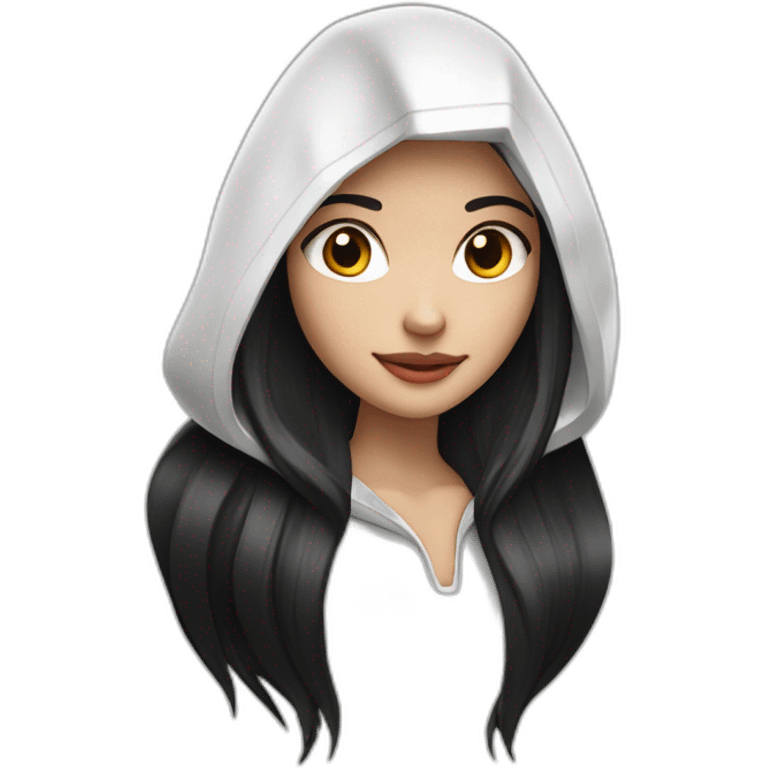 white-girl-long-straight-black-hair-with-white-streak-hair-and-red-ridding-hood emoji