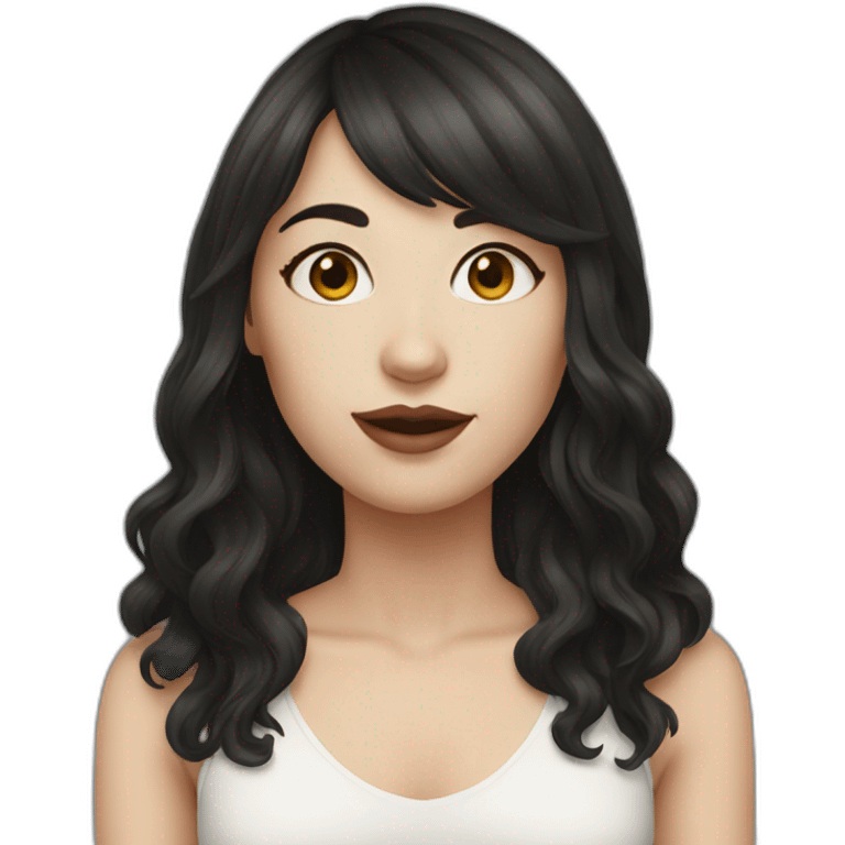  white skin women dark hair with bangs  emoji