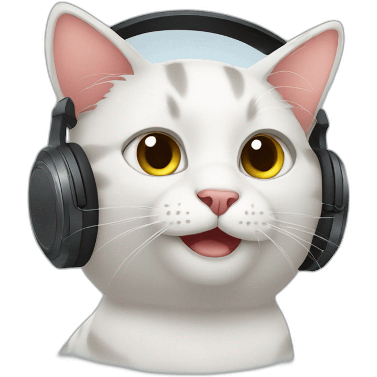 Cat listen music emoji