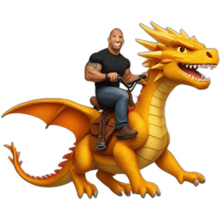 the rock riding dragon emoji