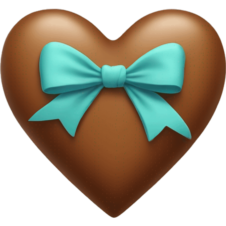 Brown love heart with bow emoji