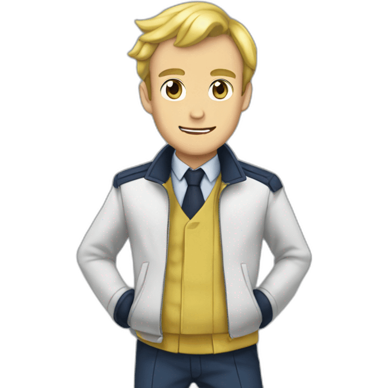 Macron in pokemon style emoji