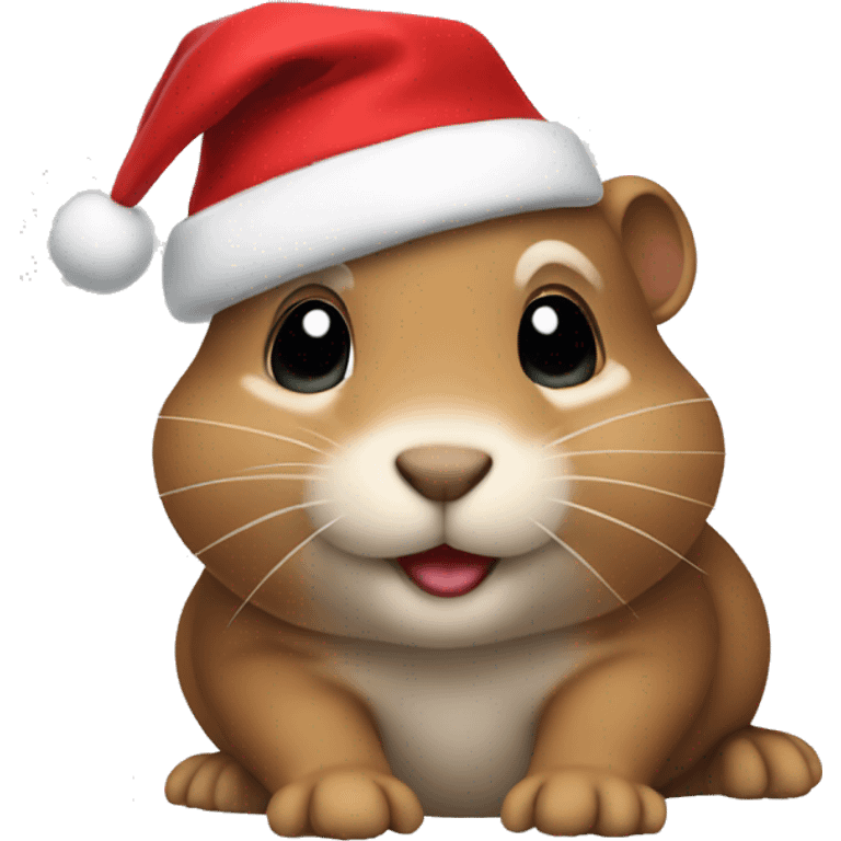 Baby gopher wearing christmas hat  emoji