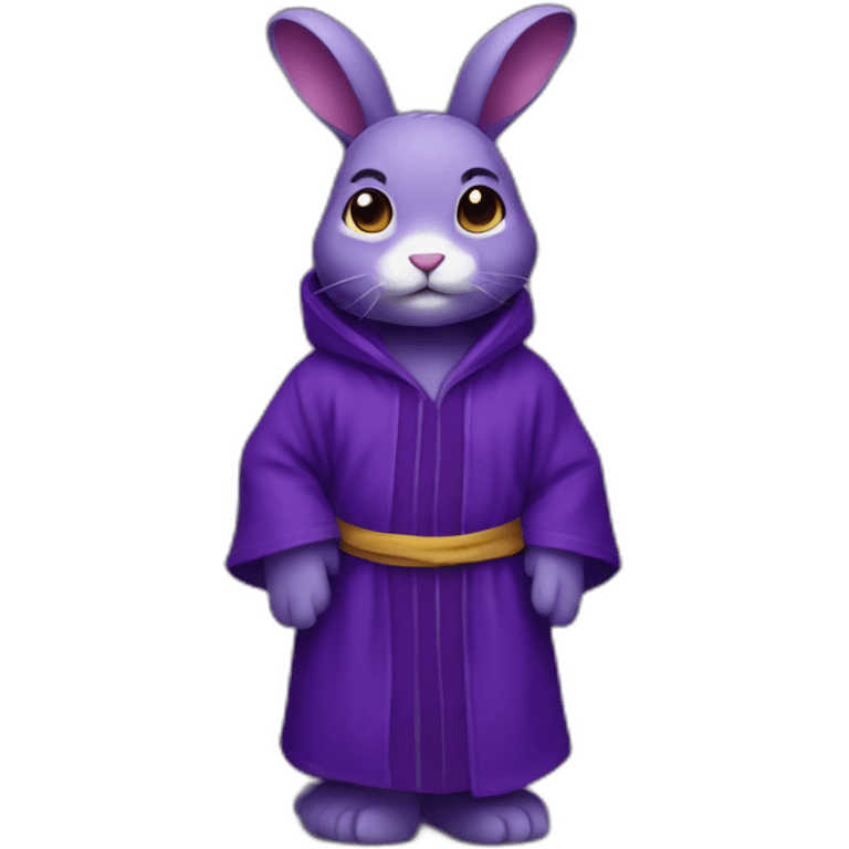 Pixalated purple rabbit in a dark purple robe emoji