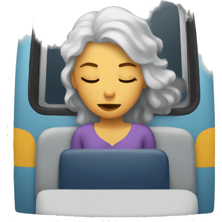 Lady asleep on the bus  emoji