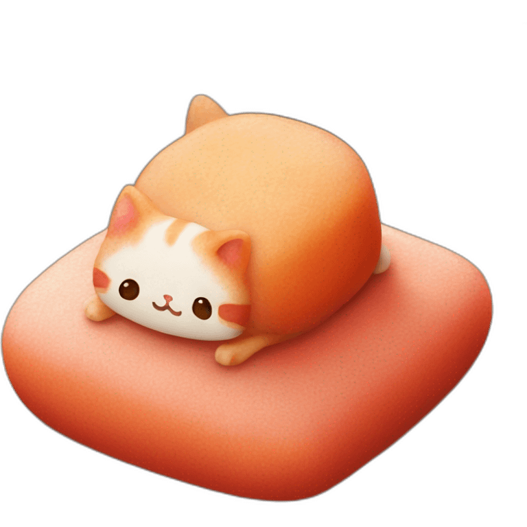 red rice cake mochi cat emoji