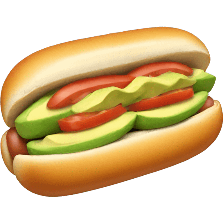 hotdog with avocado, tomato, and mayonnaise  emoji