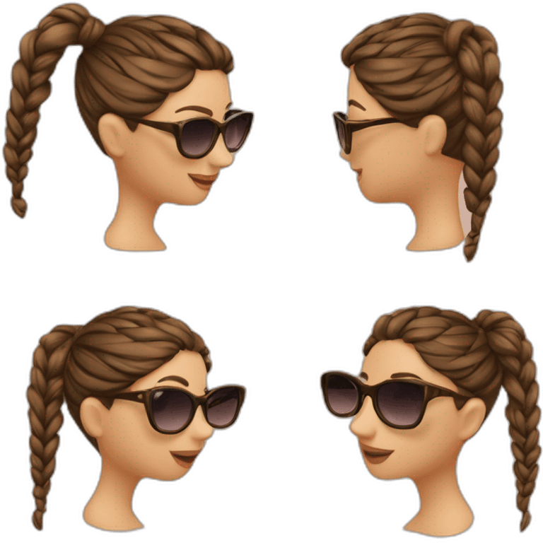  trenzas morena gafas de sol emoji