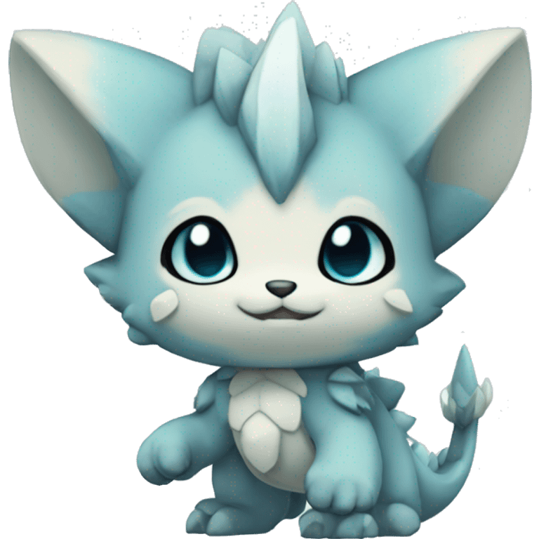 a anthro chibi-style rock-type-ice-type Fakémon-hybrid full body emoji