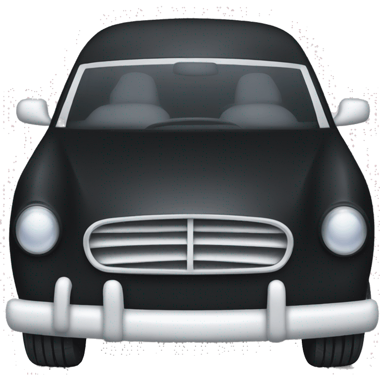 Black car with to white spots on the upper lip emoji