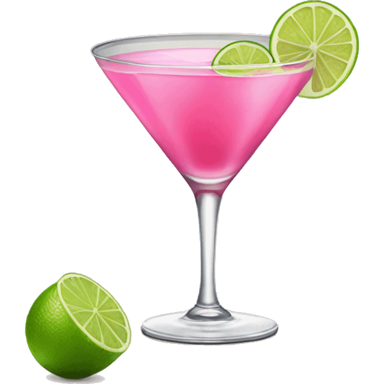 Cosmopolitan drink with a small lime decorating it emoji