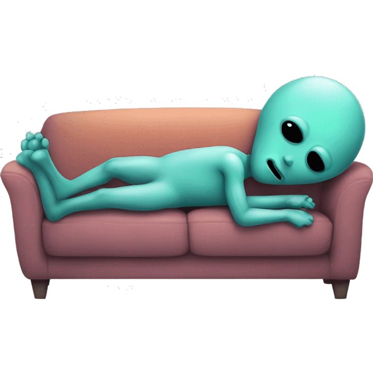 Alien is sleeping on the couch  emoji