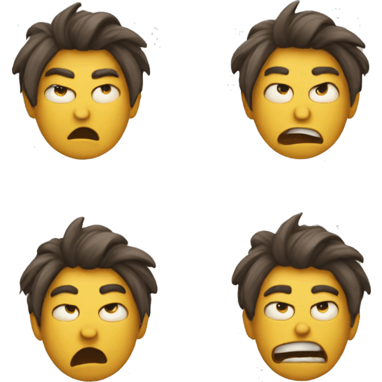 Emoji strongly moving up and down with angry face emoji