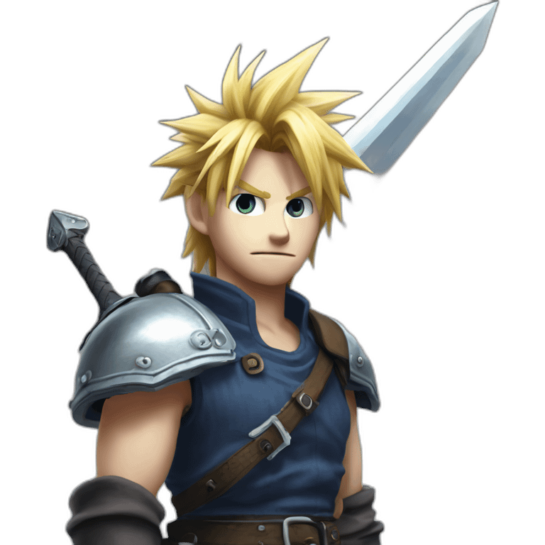 cloud strife with massive sword emoji