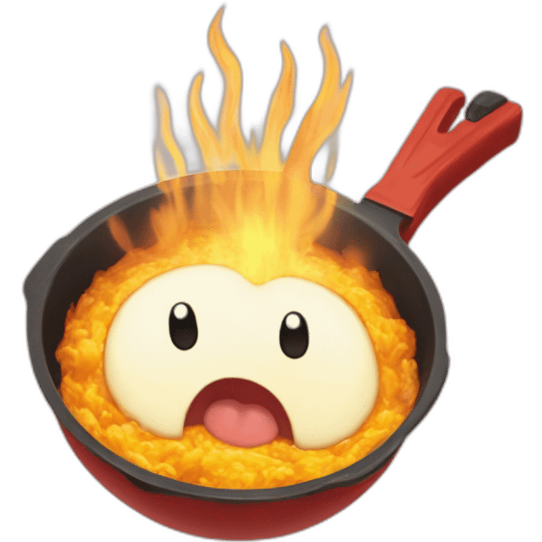 calcifer from howl's moving castle eat scrambled eggs emoji