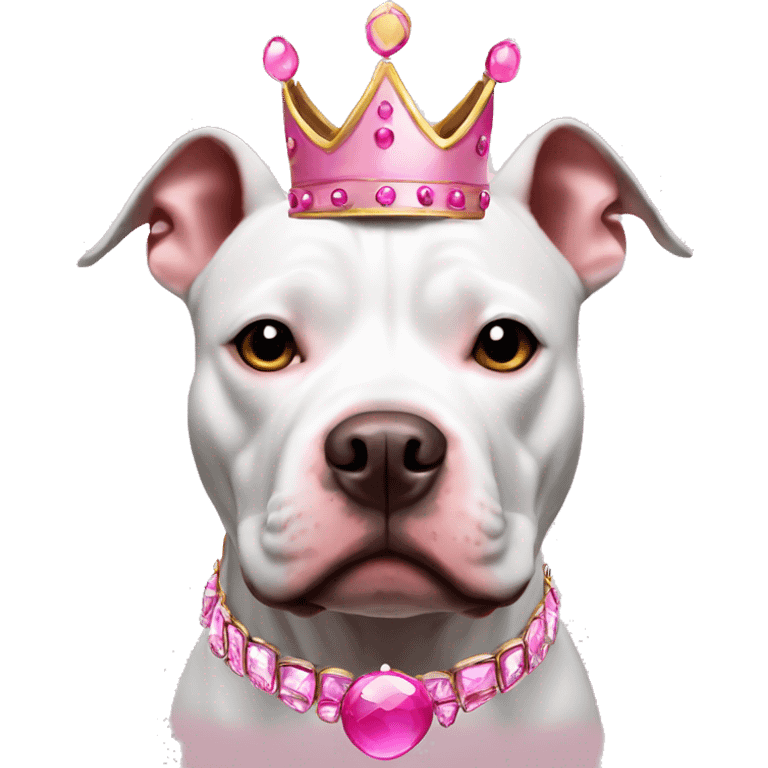 Pit bull with pink crown emoji