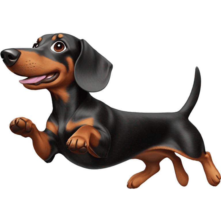 Dapple dachshund flying emoji