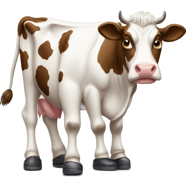 Cow wearing shoes emoji