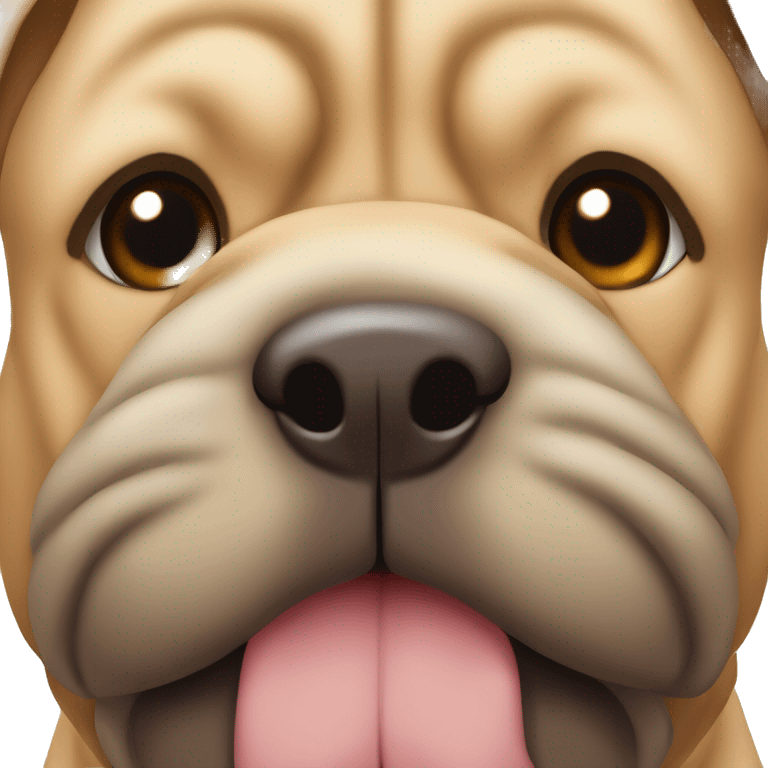 Cute shar pei face with big nose emoji