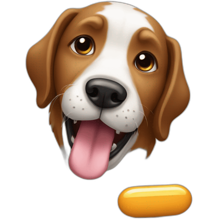 Dog eatin pill emoji